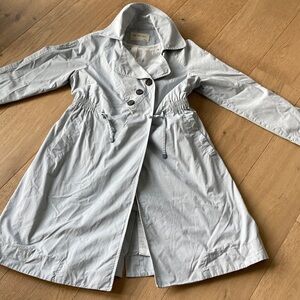 Women's Light Blue Lined Cotton Trench Coat